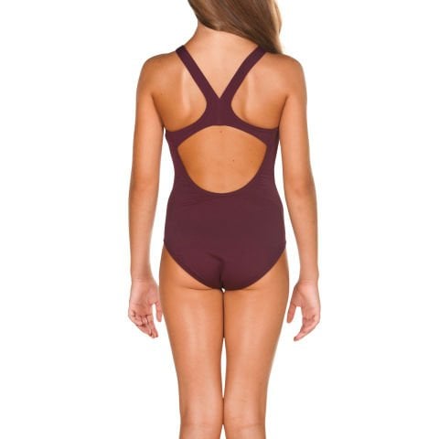 G SOLID SWIM PRO JR KIZ ÇOCUK YÜZÜCÜ MAYOSU /RED WINE-SHINY PINK