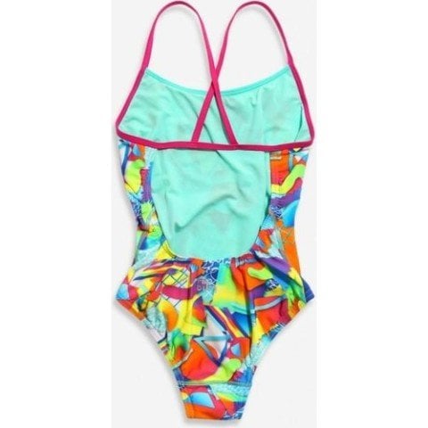 W SINGLE XBCK TF/ KADIN YÜZÜCÜ MAYOSU PINK-GREEN  (F30/10-11, F32/12-13, F34/14-15 YAŞ KARŞILIĞIDIR.)