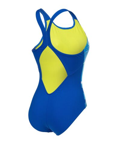 W ARENA DEPTH SWIMSUIT V BACK BLUE MULTI