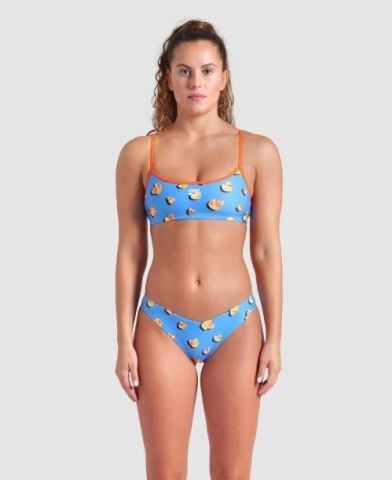 WOMEN'S ARENA DUCKS SWIMSUIT BIKINI BANDEAU/TURQUOISE-ORANGE FUNNY PRINTS ÖZEL KOLEKSİYON KADIN BİKİNİSİ