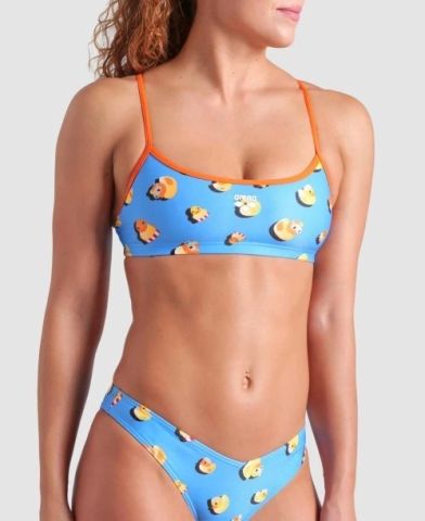 WOMEN'S ARENA DUCKS SWIMSUIT BIKINI BANDEAU/TURQUOISE-ORANGE FUNNY PRINTS ÖZEL KOLEKSİYON KADIN BİKİNİSİ