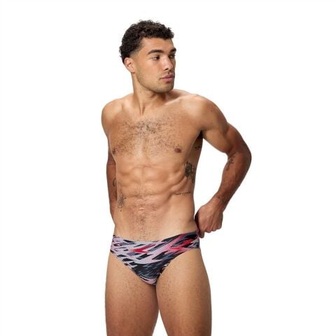 Men's Hyperboom Printed 3'' Brief Black/Red Erkek Mayosu