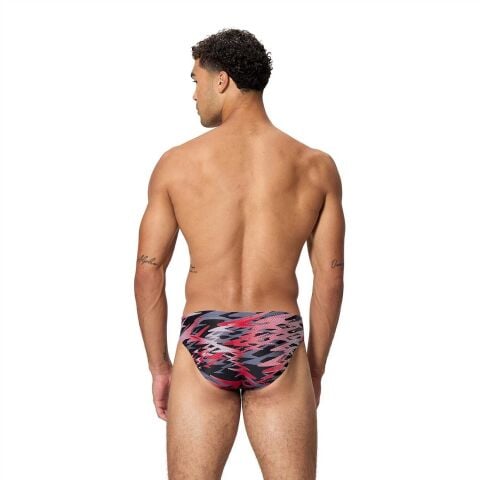 Men's Hyperboom Printed 3'' Brief Black/Red Erkek Mayosu
