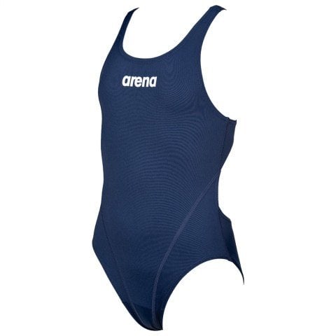 G SOLID SWIM TECH JR KIZ ÇOCUK YÜZÜCÜ MAYOSU / NAVY-WHITE
