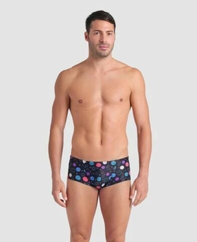 MEN'S ARENA CONTOUR SWIM LOW WAIST SHORT/BLACK-BLACK MULTI FUNNY PRINTS ÖZEL KOLEKSİYON ERKEK MAYOSU