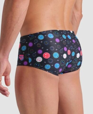 MEN'S ARENA CONTOUR SWIM LOW WAIST SHORT/BLACK-BLACK MULTI FUNNY PRINTS ÖZEL KOLEKSİYON ERKEK MAYOSU