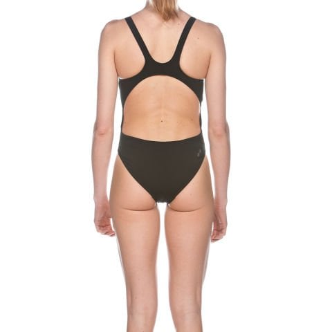 W SOLID SWIM TECH HIGH KADIN YÜZÜCÜ MAYOSU /BLACK-WHITE