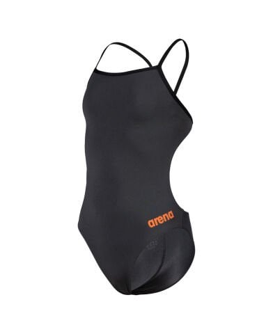 GIRLS TEAM SWIMSUIT CHALLENGE SOLID KIZ ÇOCUK MAYOSU /ASPHALT -ORANGE