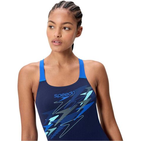 Women's Medley Logo Medalist Swimsuit Navy/Blue Kadın Mayosu