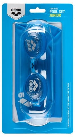 ARENA POOL JR SET/BLUE-CLEAR-BLUE-WHITE Unisex Mav; Yüzücü Bone & Gözlük Seti