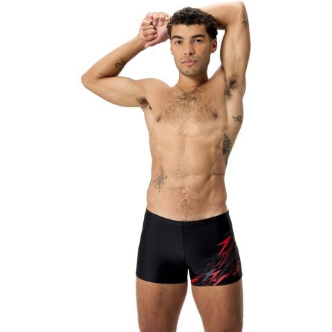 Men's Speedo Medley Logo Aquashorts - Black red Erkek Şort Mayo