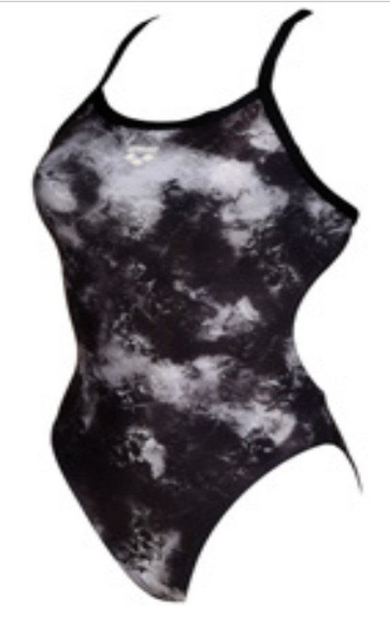 W SWIMSUIT CHALLENGE BACK ALLOVER KADIN YÜZÜCÜ MAYOSU  / BLACK-BLACK-MULTI