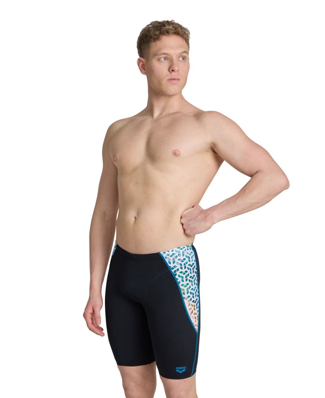 MEN'S ARENA PLANET WATER SWIM JAMMER/ BLACK-WHITE MULTI