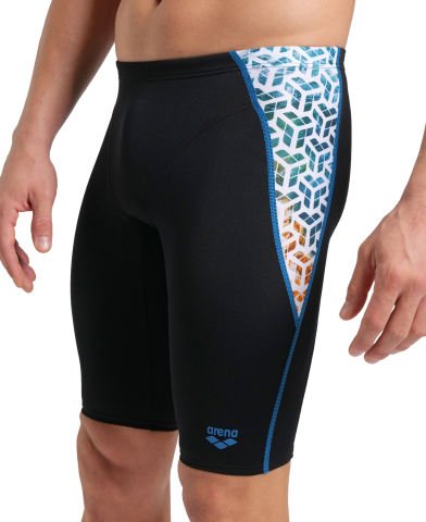 MEN'S ARENA PLANET WATER SWIM JAMMER/ BLACK-WHITE MULTI