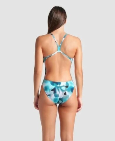 WOMEN'S ARENA CAMOUFLAGE SWIMSUIT CHALLENGE BACK/WATER MULTI KADIN MAYOSU