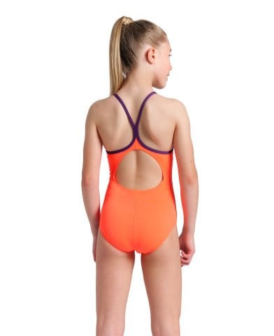 GIRLS ARENA STAR GRAPHIC LIGHTDROP/BRIGHT CORAL-PLUM KIZ ÇOCUK MAYOSU