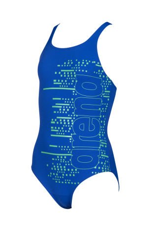 G LITTLE STARS JR V BACK KIZ ÇOCUK YÜZÜCÜ MAYOSU/NEON BLUE-GOLF GREEN