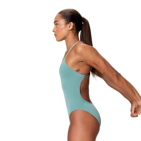 Women's V Class Active Back Swimsuit Storm Green Kadın Mayosu