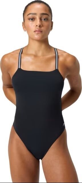 Women's V Class Active Back Swimsuit Black/Grey Kadın Mayosu