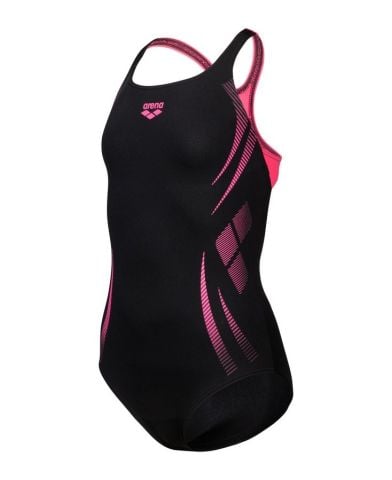 GIRL'S ARENA POSEIDONIA SWIMSUIT SWIM PRO BACK/BLACK-SHOCKING PINK KIZ ÇOCUK MAYOSU