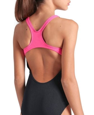 GIRL'S ARENA POSEIDONIA SWIMSUIT SWIM PRO BACK/BLACK-SHOCKING PINK KIZ ÇOCUK MAYOSU