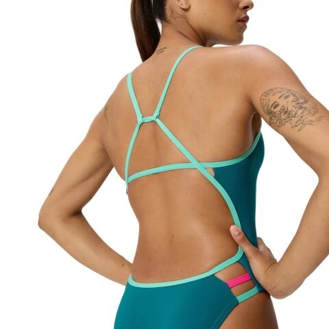 Women's Club Training Tri Back Swimsuit Teal/Blue Kadın Mayosu