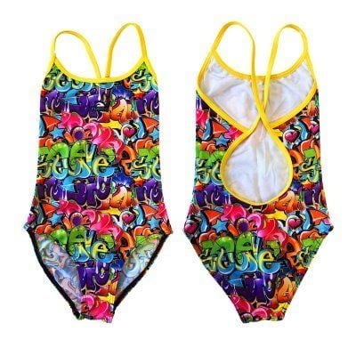 TURBO KIZ ÇOCUK MAYOSU / GRAFFITTI HAPPY YELLOW