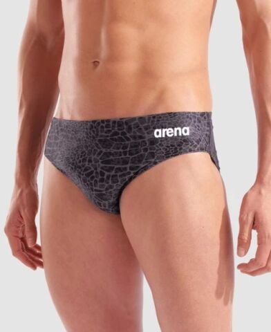 MEN'S ARENA SNAKESKIN SWIM BRIEFS/TEAM BLACK