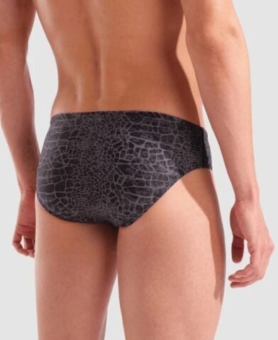 MEN'S ARENA SNAKESKIN SWIM BRIEFS/TEAM BLACK