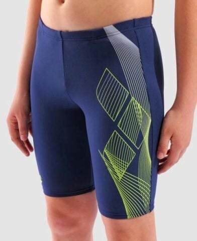 BOY'S ARENA SEA WATER SWIM JAMMER/NAVY-ARCTIC LIME