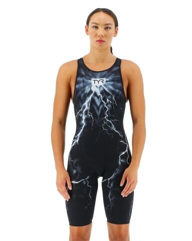 TYR W VENZO OBLVION BLACK kadın yarış mayosu