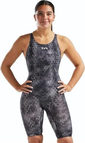 TYR WOMENS AVICTOR 2.0 SUPERNOVA BLACK-GREY kadın yarış mayosu