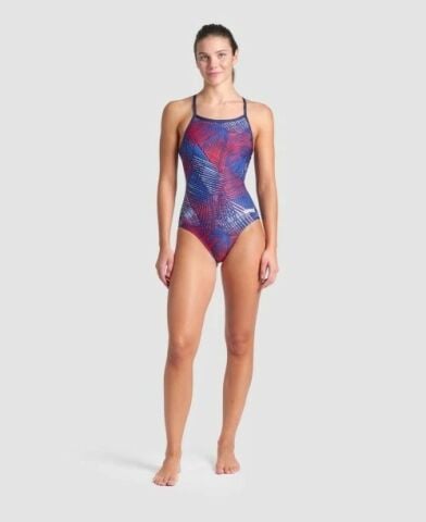 WOMEN'S ARENA TEAM ENERGY SWIMSUIT LIGHTDROP BACK/NAVY-TEAM REDWHITEBLUE KADIN MAYOSU