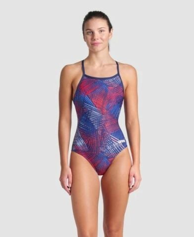 WOMEN'S ARENA TEAM ENERGY SWIMSUIT LIGHTDROP BACK/NAVY-TEAM REDWHITEBLUE KADIN MAYOSU