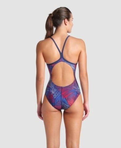 WOMEN'S ARENA TEAM ENERGY SWIMSUIT LIGHTDROP BACK/NAVY-TEAM REDWHITEBLUE KADIN MAYOSU