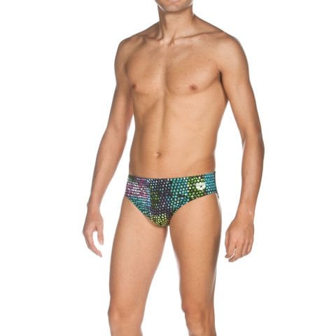 M SAMBA BRIEF ERKEK YÜZÜCÜ MAYOSU  / BLACK, SOFT GREEN