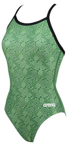 W KIKKO LIGHT DROP BACK KADIN YÜZÜCÜ MAYOSU /BLACK-MULTI GREEN