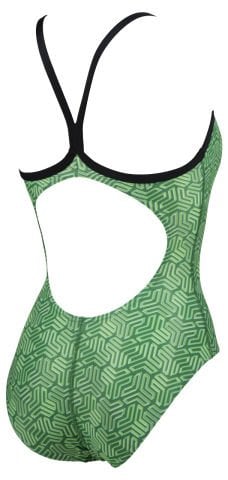 W KIKKO LIGHT DROP BACK KADIN YÜZÜCÜ MAYOSU /BLACK-MULTI GREEN