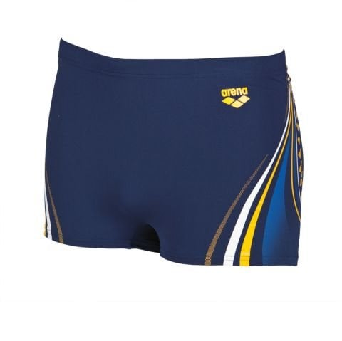 M ARENA ONE SERIGRAPHY SHORT ERKEK YÜZÜCÜ MAYOSU / NAVY- LILY  YELLOW