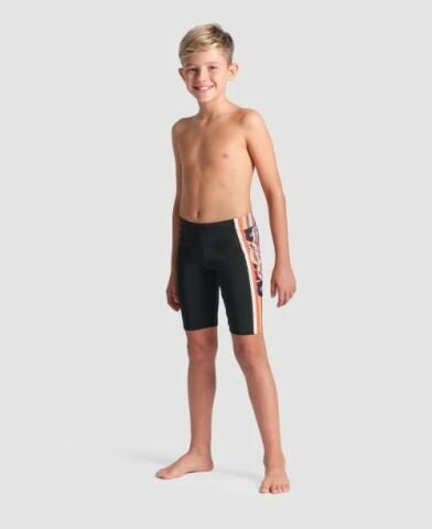 BOY'S ARENA PALETTE SWIM JAMMER/BLACK-CALYPSO CORAL MULTI ERKEK ÇOCUK MAYOSU