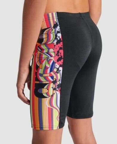 BOY'S ARENA PALETTE SWIM JAMMER/BLACK-CALYPSO CORAL MULTI ERKEK ÇOCUK MAYOSU