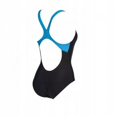 W STAMP SWIM PRO BACK KADIN YÜZÜCÜ MAYOSU / BLACK-TURQUOISE