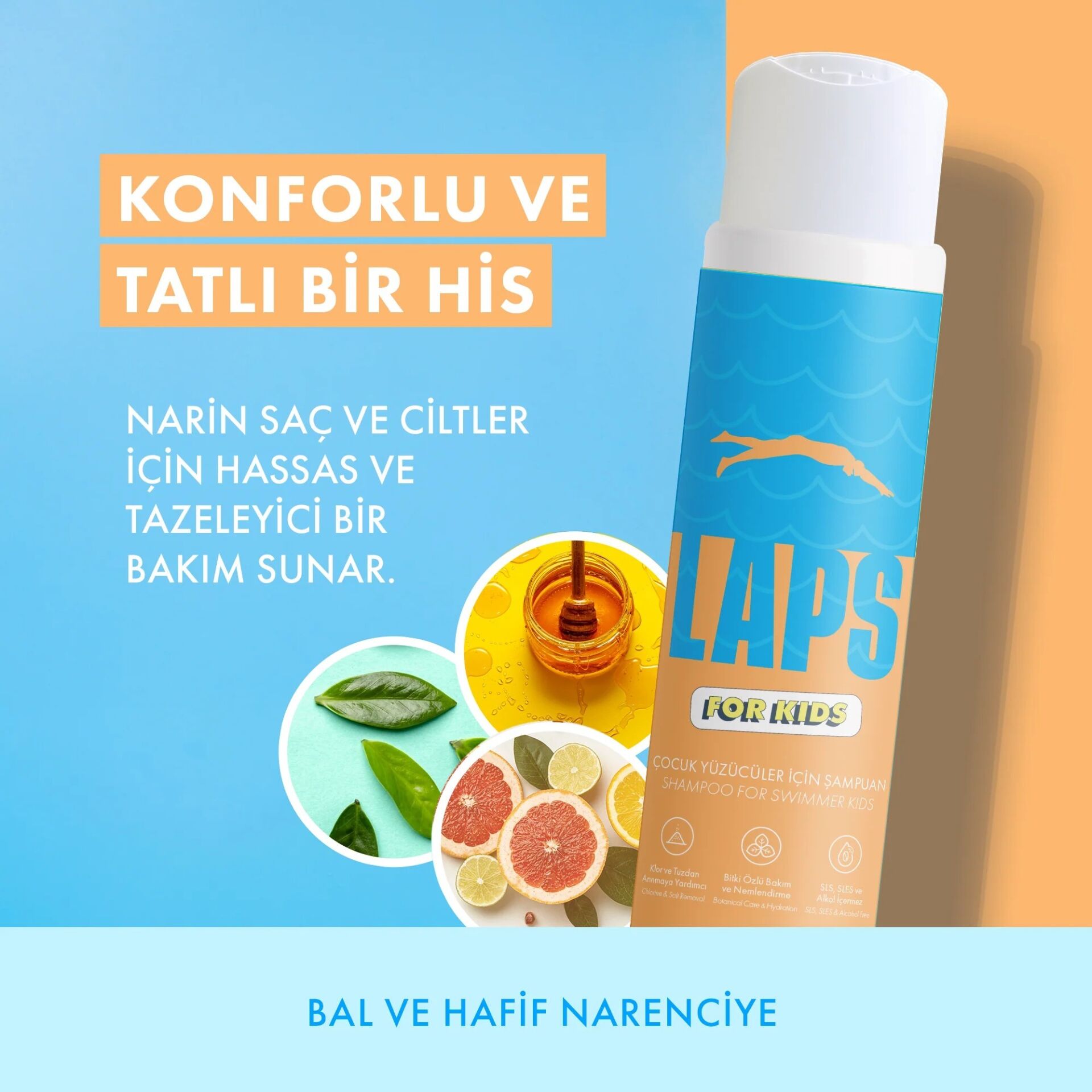 LAPS ÇOCUK YÜZÜCÜLER İÇİN ŞAMPUAN