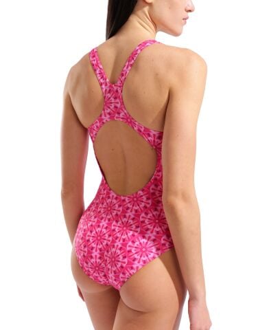 W ARENA FLORAL SWIMSUIT SWIM PRO BACK PINK Kadın Mayosu