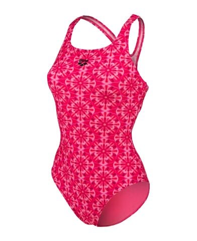 W ARENA FLORAL SWIMSUIT SWIM PRO BACK PINK Kadın Mayosu