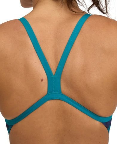 WOMENS ARENA HERO CAMO CHALLENGE BACK KADIN YÜZÜCÜ MAYOSU /NAVY