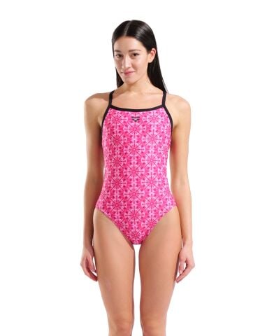 W ARENA FLORAL SWIMSUIT CHALLENGE BACK PINK kadın mayosu
