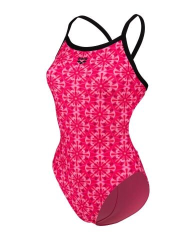 W ARENA FLORAL SWIMSUIT CHALLENGE BACK PINK kadın mayosu