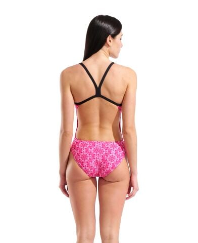 W ARENA FLORAL SWIMSUIT CHALLENGE BACK PINK kadın mayosu