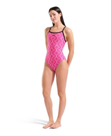 W ARENA FLORAL SWIMSUIT CHALLENGE BACK PINK kadın mayosu